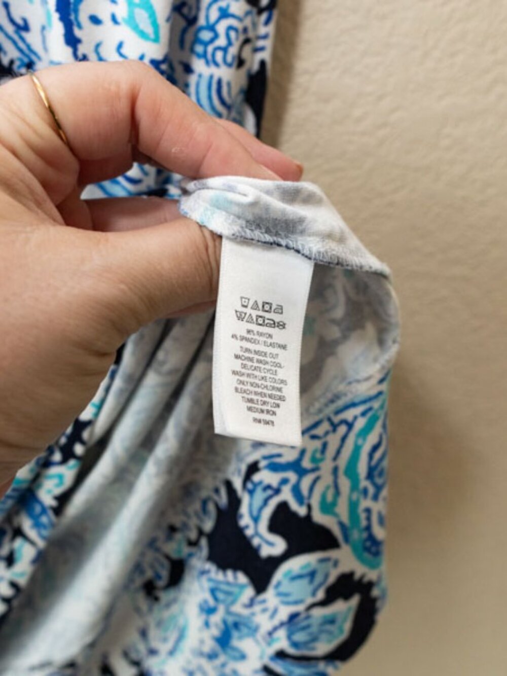 Cynthia Rowley Blue Paisley Print Dress Womens M Shift Back Zip Stretch Career - Picture 8 of 15
